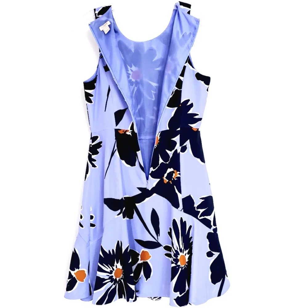 Nwot J.Crew Blue/Black  Floral Sleeveless A-Line Dress